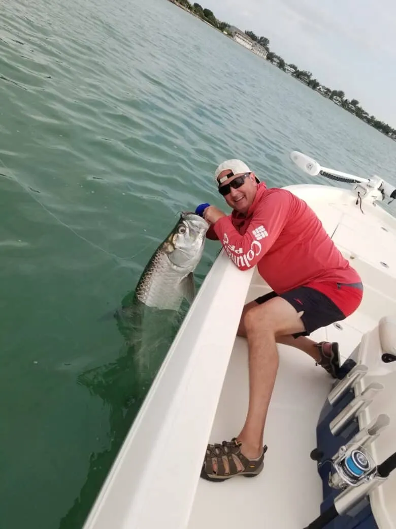 Tarpon fishing on the water near Boca Grande Pass